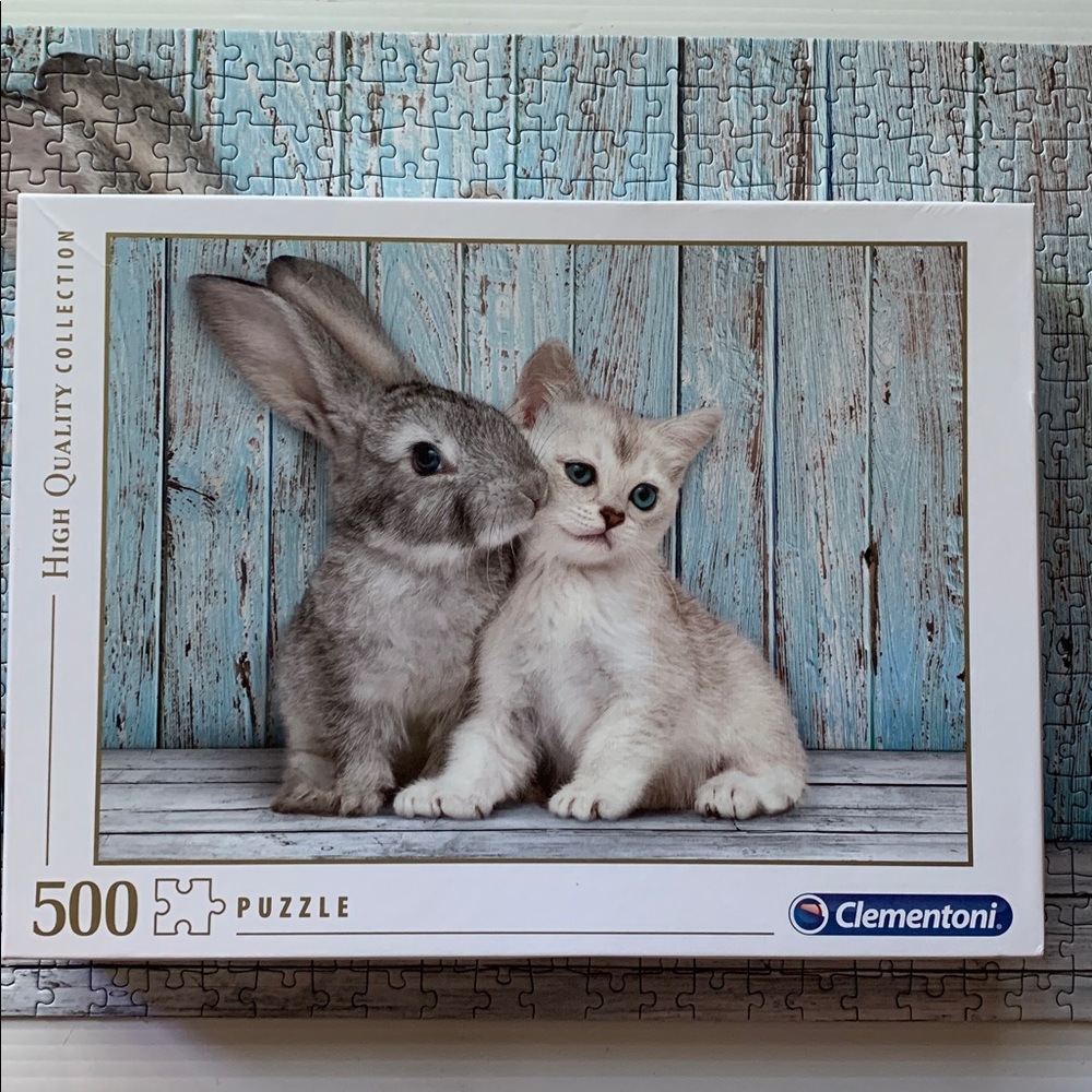 Clementoni 500 Piece Puzzle with Rabbit and Kitten